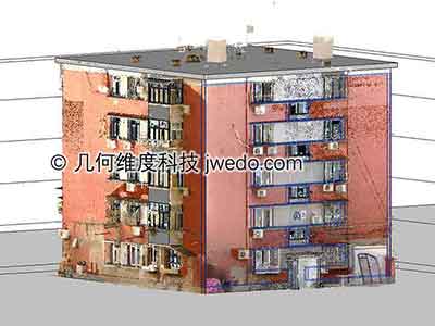通过大空间三维扫描对待改造的建筑物进行整体扫描，迅速便捷地对目标建筑物进行3D数字化建模，为设计单位提供待改造建筑物的3D数字化模型。该模型既可以用来制作建筑物改造前的电子沙盘，也可将模型数据文件导入专用设计软件，对待改造建筑进行改造方案效果设计。